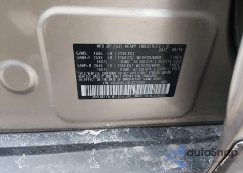 2015 Subaru Outback 2.5I Limited z USA, uszkodzony, nr VIN 4S4BSBLC8F3225080